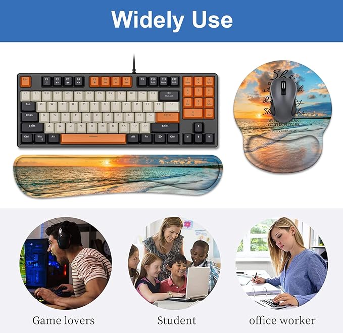 Keyboard Wrist Rest + Mouse Pad Wrist Support Set - Image 7