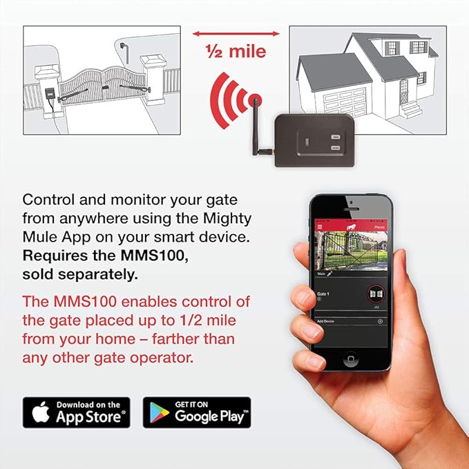 Mighty Mule Gate Opener, Solar and Smart Ready, Heavy Duty Automatic Gate Opener - Image 3