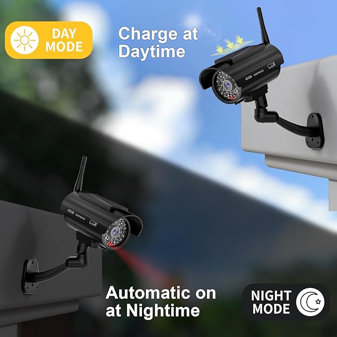 WALI Dummy Fake Camera, Solar Powered Fake Security Camera - Image 5