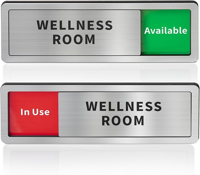 Wellness Room Office Door Signs, Do Not Disturb- In Use/Available Slider Sign by Abudada