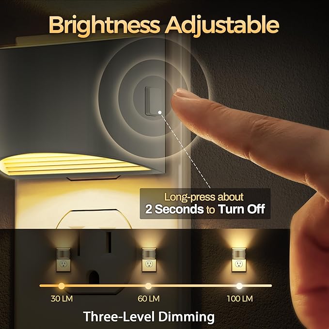 DORESshop LED Night Light, Night Lights Plug into Wall, 3 Level Brightness - Image 2