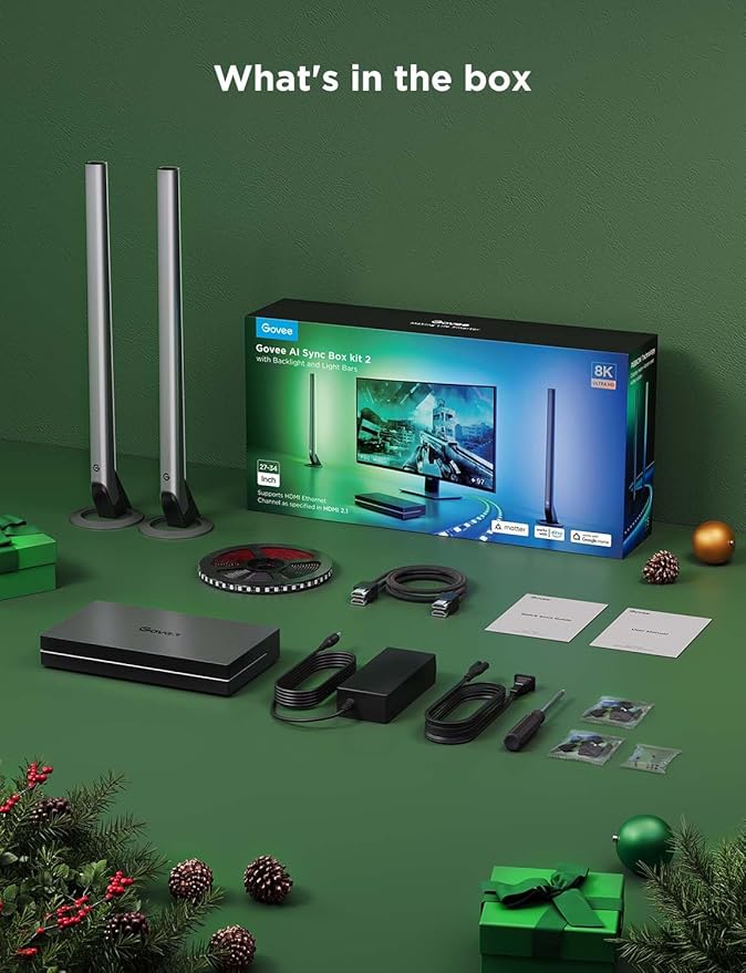 Govee HDMI 2.1 Sync Box Kit 2, Includes AI Sync Box, Light Bars, and Monitor - Image 8