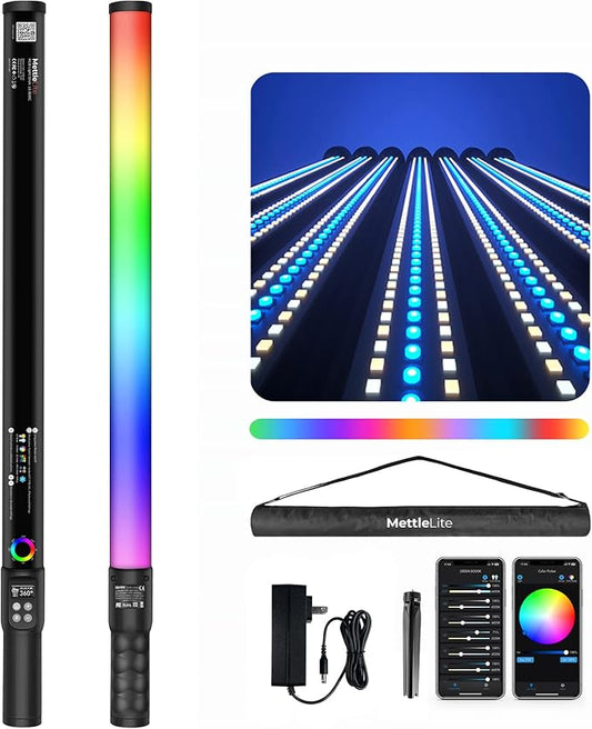 Mettlelite LS800C RGB LED Light Stick Full Color Continuous Output Video Light by Mettlelite