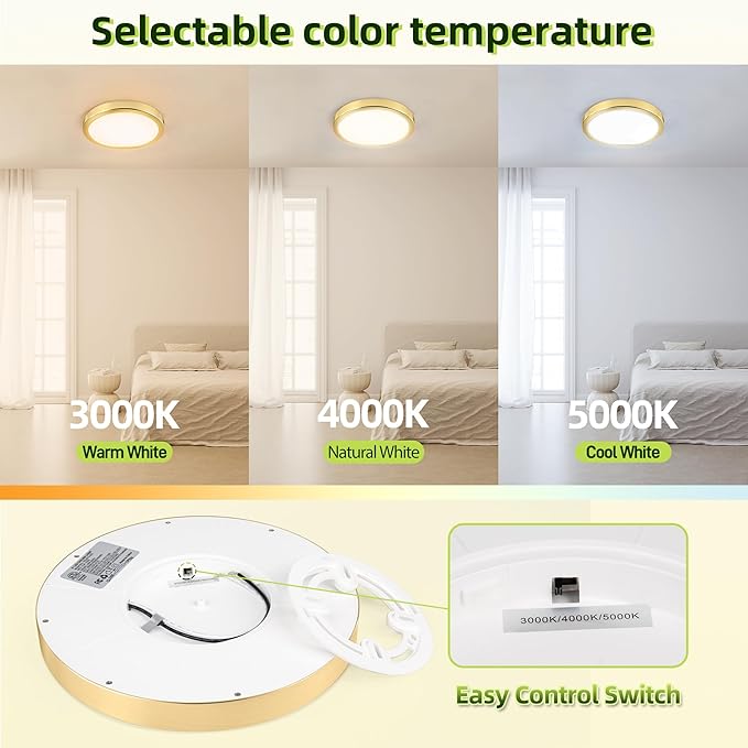 hykolity 2 Pack 9 Inch Selectable CCT LED Round Flat Panel Light, 18W 1800LM - Image 2