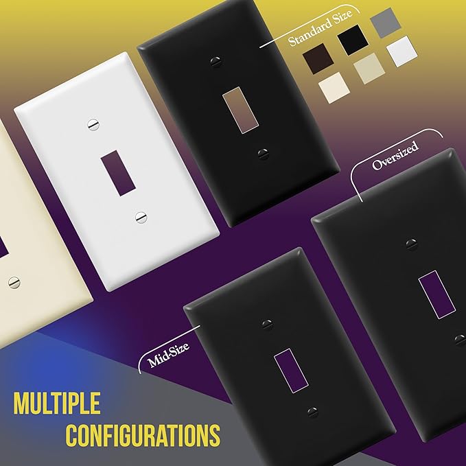 ENERLITES Mid-Size Toggle Light Switch Wall Plate, Midway Size 2-Gang 4.88" x - Image 7