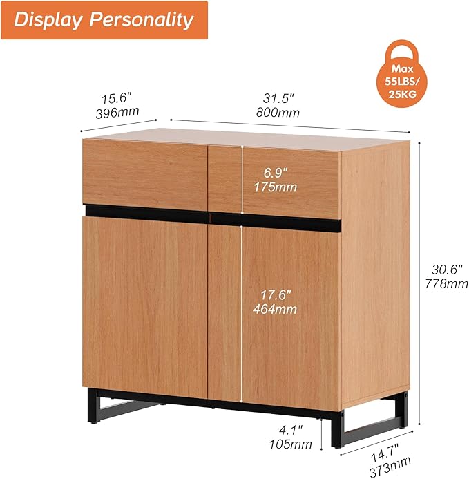 WAMPAT Modern TV Stand for TVs up to 40 inch, Entertainment Center TV Console - Image 2