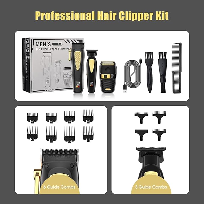 RESUXI Hair Clippers for Men Cordless Hair Trimmer Electric Shavers for Men Set - Image 7