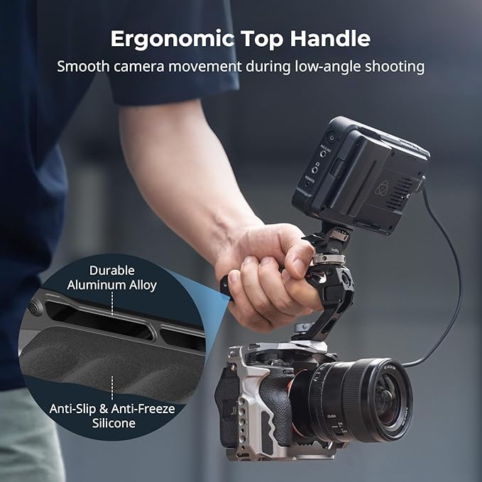 SMALLRIG Top Handle with Monitor Mount Kit, with 3/8"-16 Locating Holes - Image 2