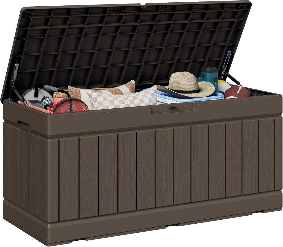 jummico 78 gallon deck box waterproof resin outdoor, main product view