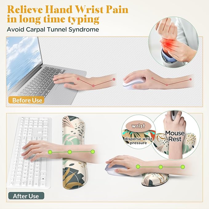 Gimars Enlarge Silky and Superfine Fabric Gel Memory Foam Keyboard Wrist Rest - Image 4