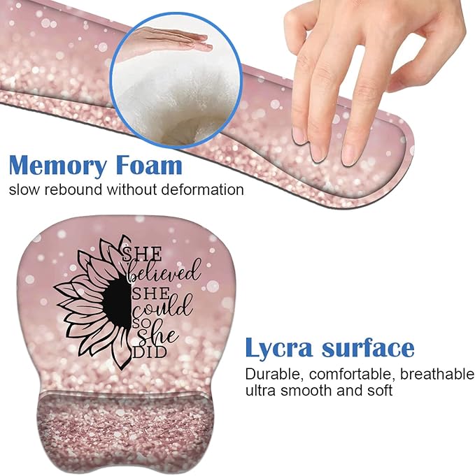 Mouse Pad Wrist Support and Keyboard Wrist Rest Set - Image 6
