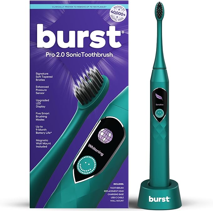 Burst Pro 2.0 Sonic Toothbrush for Adults | Electric Toothbrush by BURST