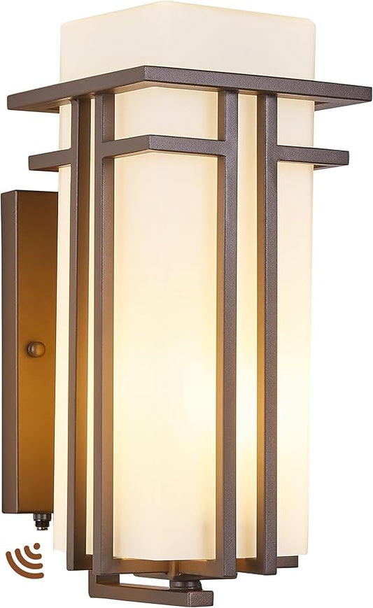 15.35"H Matte Brown Outdoor Wall Light Large Outdoor Wall Lantern Oil Rubbed by EERUOUTDOORLIGHTING