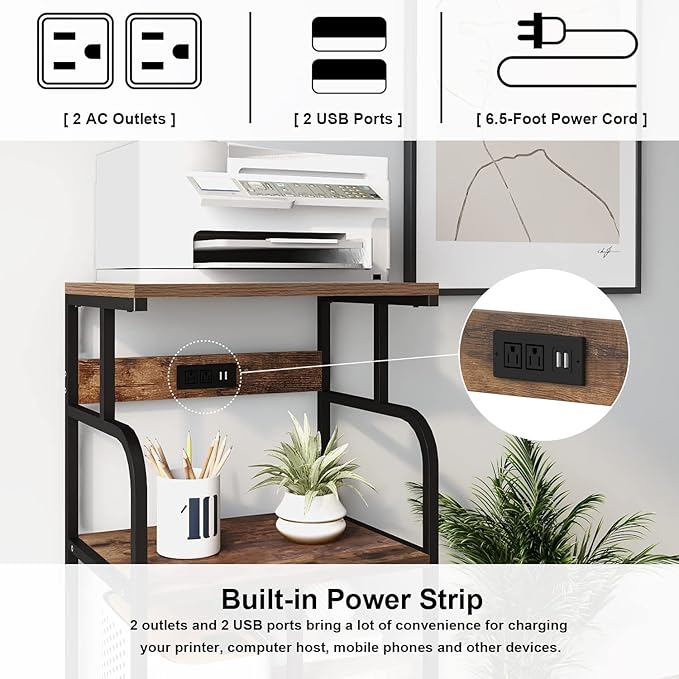 VEDECASA Large Printer Stand Cart - Image 2