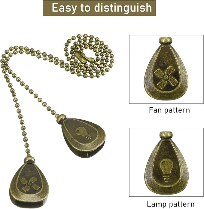 4 Pieces Ceiling Fan Pull Chain Extender Ornament 12 Inch Ceiling Pull Chain - Image 3