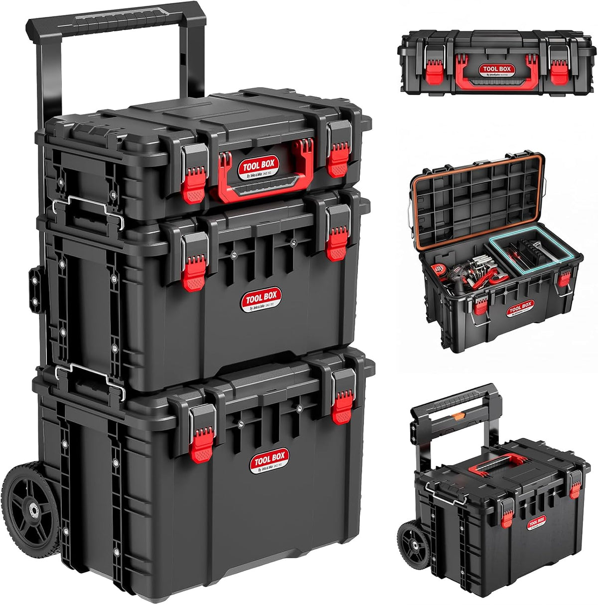 jeko&jeko 3-piece rolling modular tool box system with, main product view