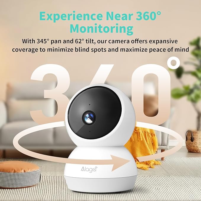 2K Indoor Security Camera, AI Human & Pet Motion, 2.4/5 GHz, 360° Pan Tilt - Image 3