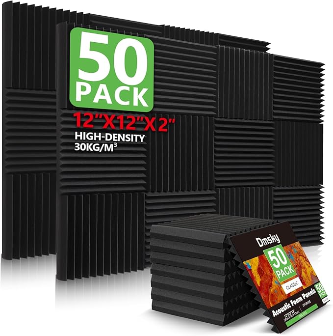 50 Pack Acoustic Foam Panels, Soundproof Wedges Panels by DMSKY