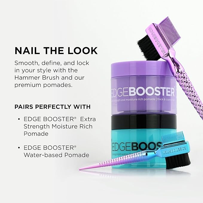 Style Factor EDGE BOOSTER® Hammer Brush Rat Tail– Double-Sided Edge Control - Image 8