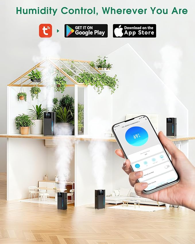 18L/4.7Gal Smart Humidifier Large Room, Warm & Cool Mist Humidifiers, 800mL/h - Image 2