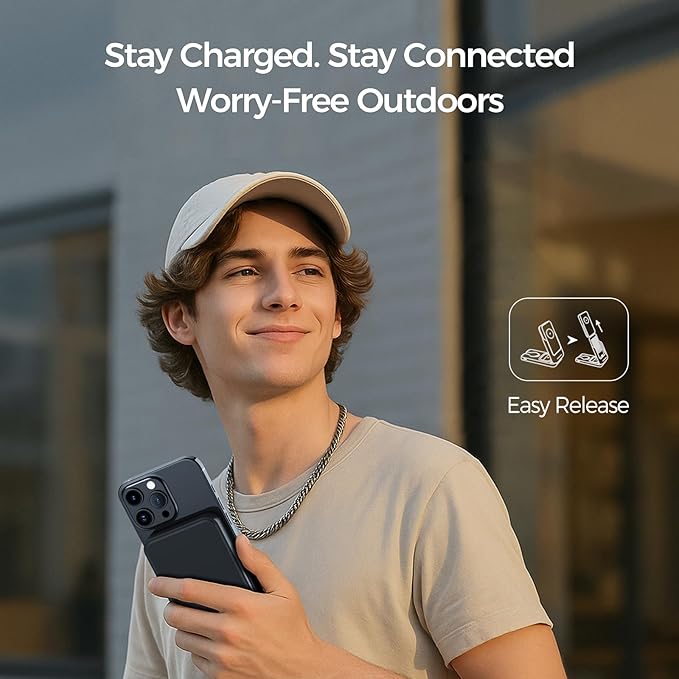 ANJANK 3 in 1 Portable Wireless Charging Station, 5000mAh Removable Mag-Safe - Image 5