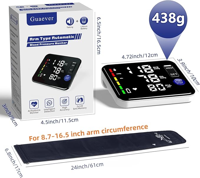 GUAEVER Blood Pressure Monitor Rechargeable Upper Arm Blood Pressure Monitors - Image 6