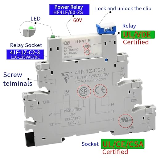 Electromagnetic Relay 60V DC/AC SPDT Converting 110V Through Socket 6A - Image 5