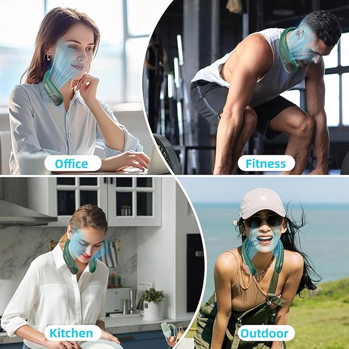 Kinhowly Portable Neck Fan, Hands Free Personal Wearable Bladeless Fan - Image 4