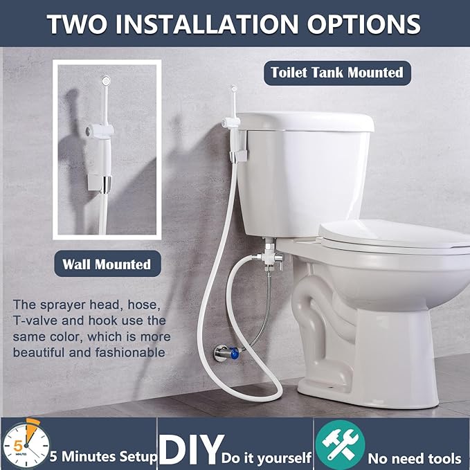 SonTiy Handheld Bidet Sprayer for Toilet, Adjustable Water Pressure Toilet Jet - Image 6