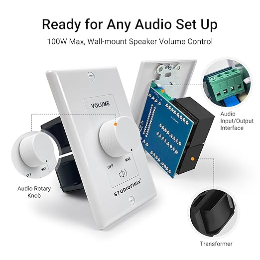 STUDIOFINIX 100W in Wall Volume Control Knob Matching Impedance - Image 4