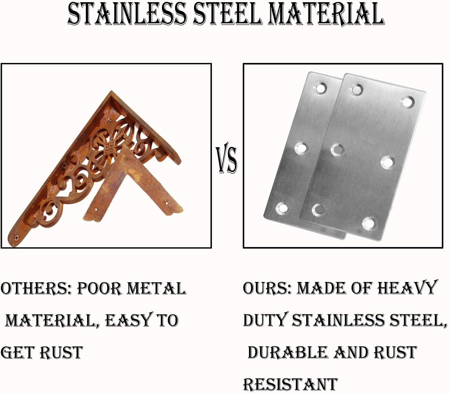 20Pcs Stainless Steel Flat Bracket Mending Plate4 x2 Bracket Joining Plate | Heavy Duty Stainless Corner Brace Metal Repair Fixing Joining Plate Right Angle Brace for Wood Furniture Cabinet Shelves