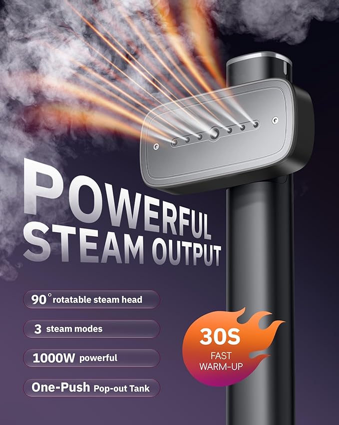 OGHom Steamer for Clothes, 110-240V Travel Steamer & Iron 2 in 1, 1000W - Image 2