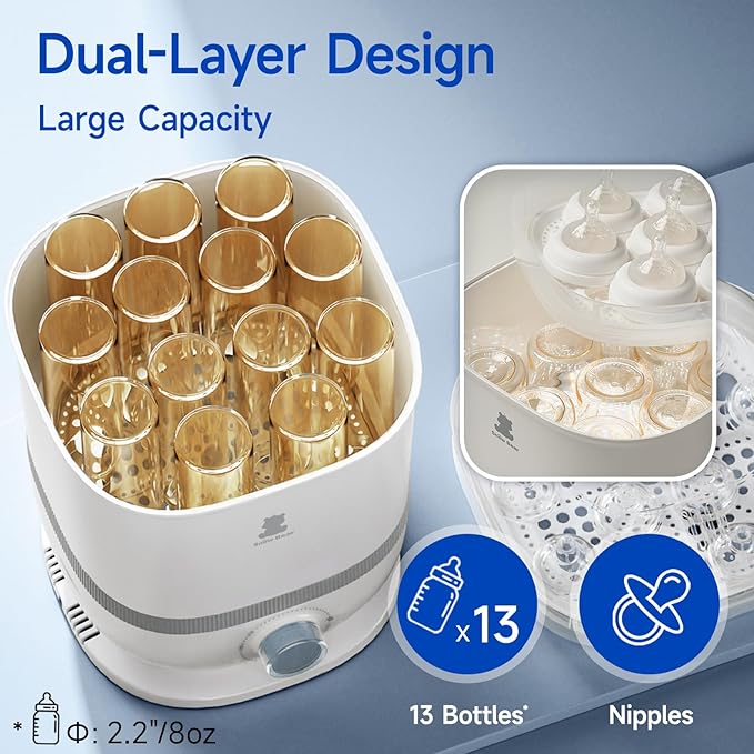 Snow Bear Baby Bottle Sterilizer and Dryer, 6-in-1 Electric Steam Bottle - Image 5