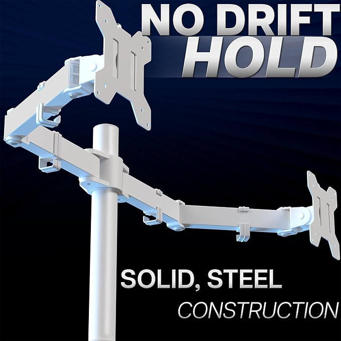 VIVO Dual Monitor Desk Mount, Heavy Duty Fully Adjustable Steel Stand, Holds 2 - Image 8