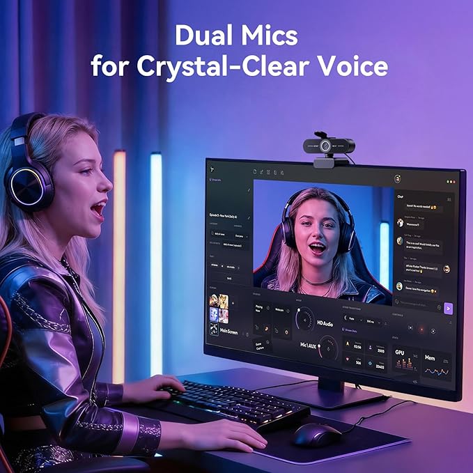 EMEET C60E 4K Webcam with Tripod, Streaming Camera with PDAF Autofocus - Image 8