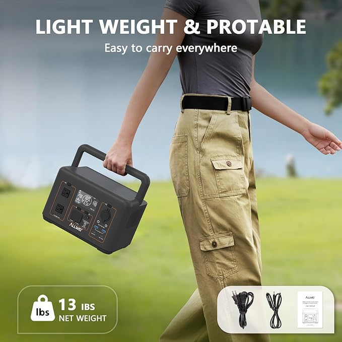ALLWEI Portable Power Station 500W, 512Wh LiFePO4 Battery, UPS Function - Image 8