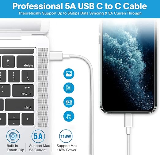 Furgor Mac Book Pro Charger - 118W USB C Fast Charger Power Adapter Compatible - Image 6