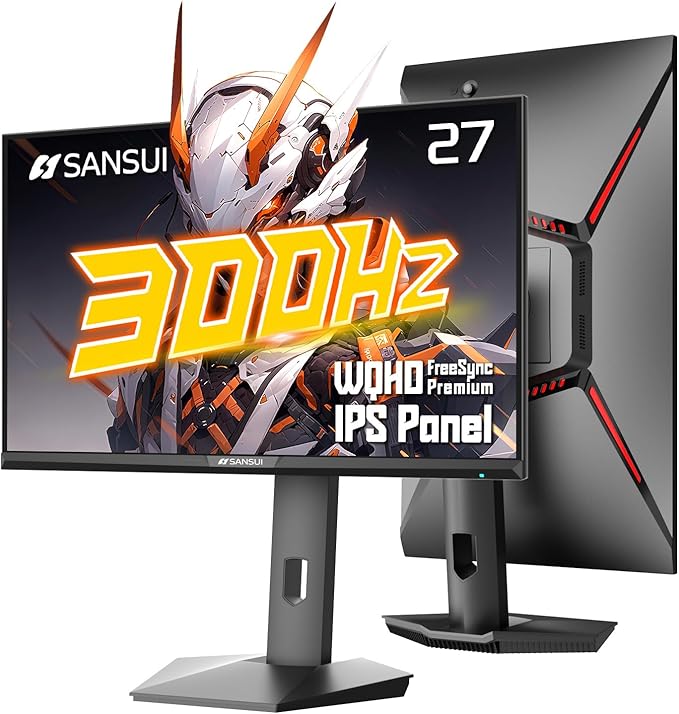 SANSUI 27 inch 1440p 300Hz 240Hz Gaming Monitor, WQHD Fast IPS 1ms Computer by SANSUI