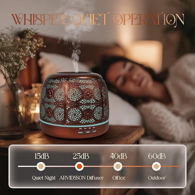 ARVIDSSON 500ml Essential Oil Diffuser, Metal Diffusers - Image 5