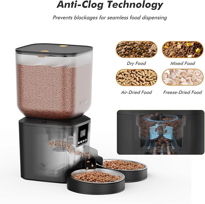 Automatic Cat Feeder for 2 Cats - 8L/34 Cups Large Capacity Auto Cat Food - Image 5