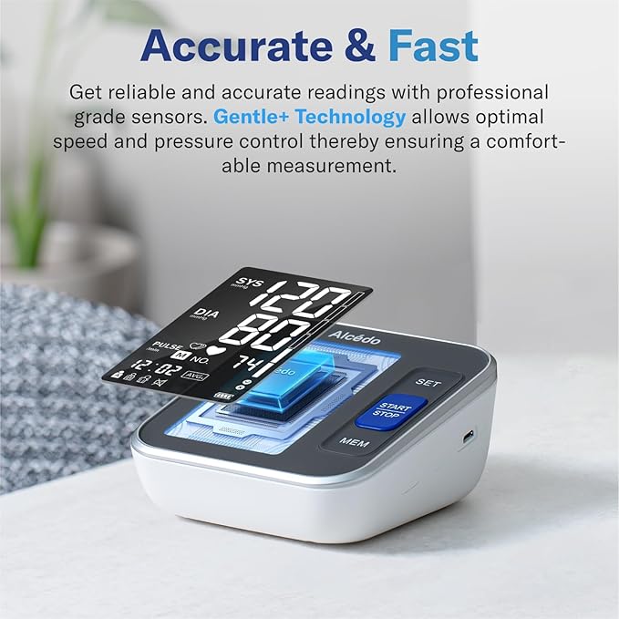 Alcedo Blood Pressure Monitor for Home Use, Automatic Digital BP Machine - Image 2