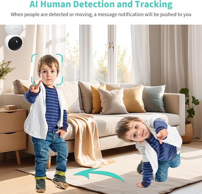 2K Indoor Security Camera, AI Human & Pet Motion, 2.4/5 GHz, 360° Pan Tilt - Image 2