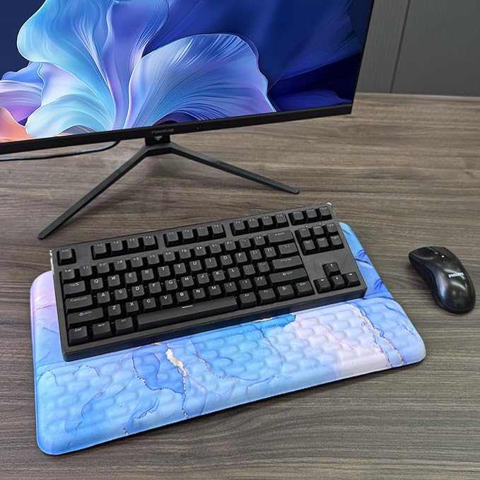 Computer Keyboard Stand with Wrist Rest, Ergonomic Tilted Keyboard Holder - Image 7