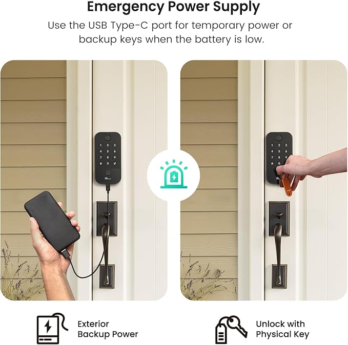 TREATLIFE Smart Door Lock with WiFi Bluetooth Gateway, Keyless Entry Door Lock - Image 6