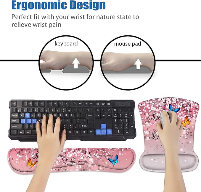 Ergonomic Mouse Pad Wrist Support and Keyboard Wrist Rest Set - Image 7