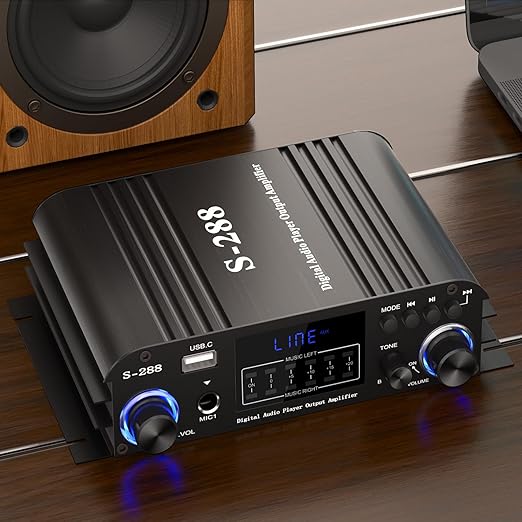 Facmogu S-288 4 CH Bluetooth 5.0 Home Audio Amplifier, RMS 45Wx4, Max 600W HiFi - Image 6