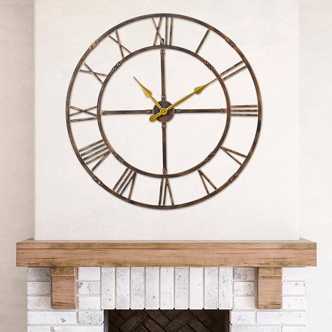Ohweog Large Wall Clock for Living Room Decor – 40 Inch Silent Non-Ticking by WallClockDecor