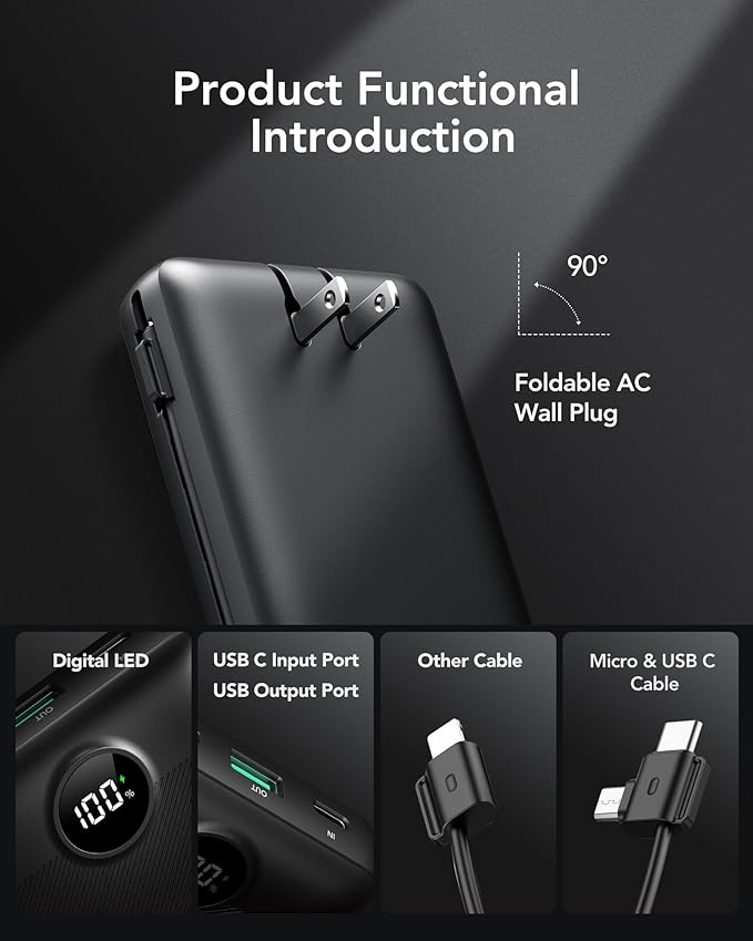 VRURC Portable Charger 20000mAh, Fast Charging Power Bank USB C, 4 Output 2 - Image 2