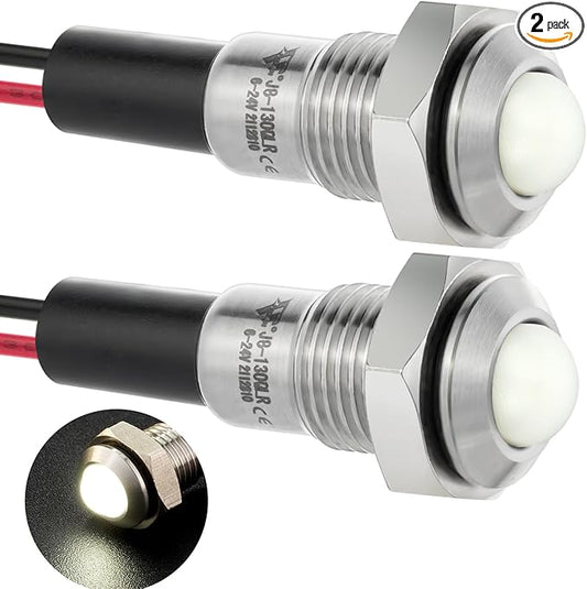ZGSZJHF UL Listed Mini Indicator Light 8mm 0.31" Waterproof Domed Metal by ZGSZJHF
