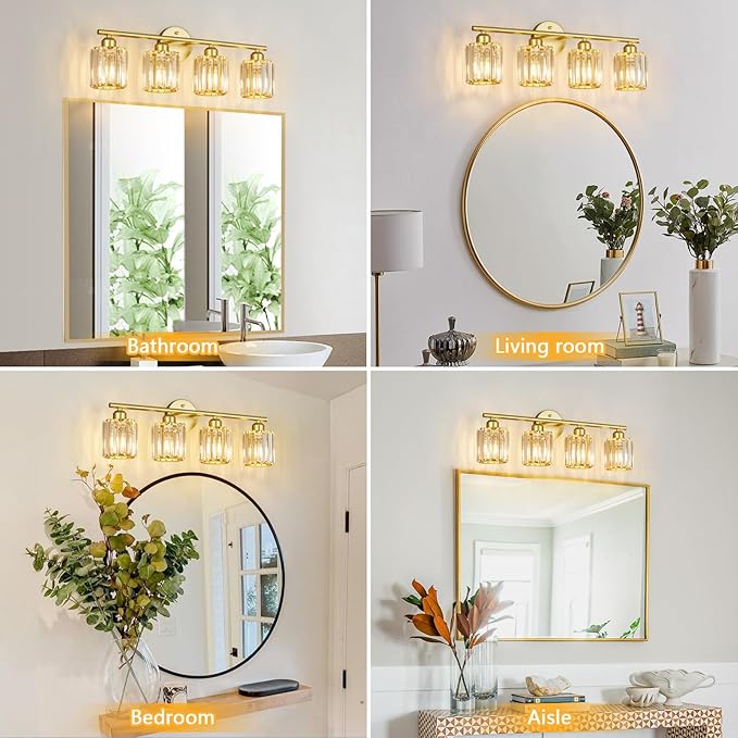 FDPBY Modern 4 Light Crystal Vanity Light, Compatible - Image 4